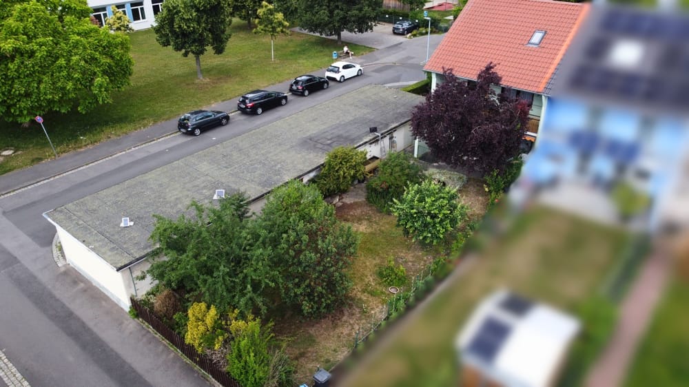 Luftbildaufnahme vom Garten