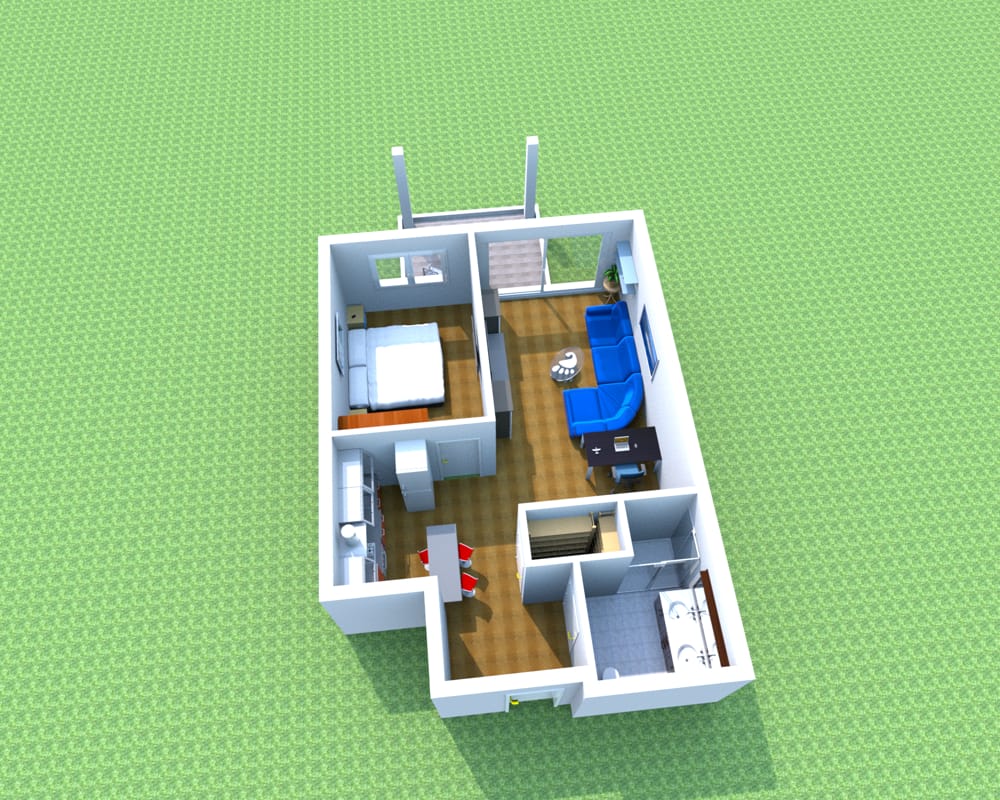 Wohnungsgrundriss, Perspektive 1