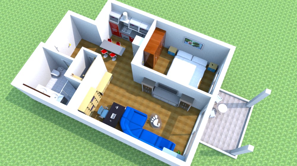 Wohnungsgrundriss, Perspektive 2